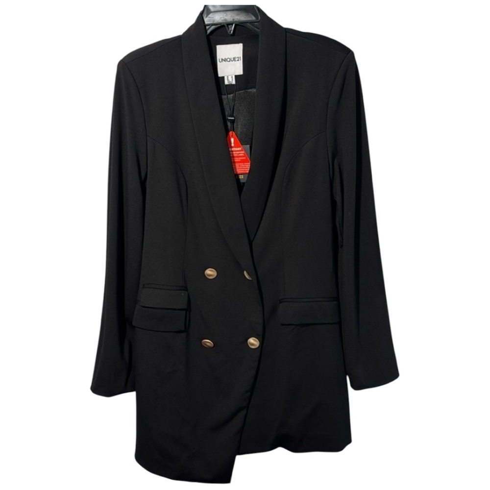 Unique21 Dress BlackBlazer Style Asymmetrical
Double Breasted in Size 6 ‎ NWT